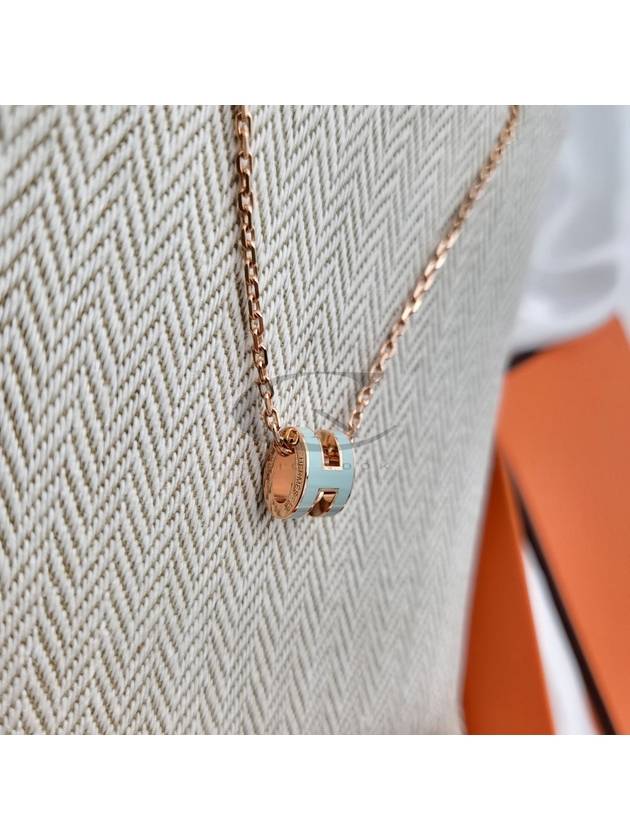 Mini Pop H Pendant Necklace Rose Gold - HERMES - BALAAN 5