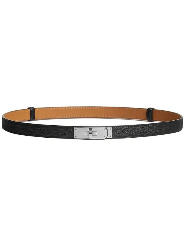 Kelly 18 leather belt black silver - HERMES - BALAAN 2