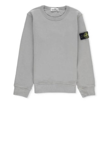 Kids Wappen Patch Organic Cotton Fleece Sweatshirt Grey - STONE ISLAND - BALAAN 1