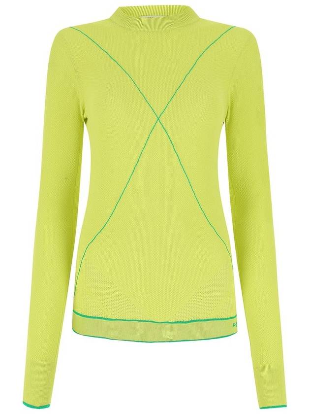 Women's Stitch Line Long Sleeve Knit Top Lime - BOTTEGA VENETA - BALAAN 2