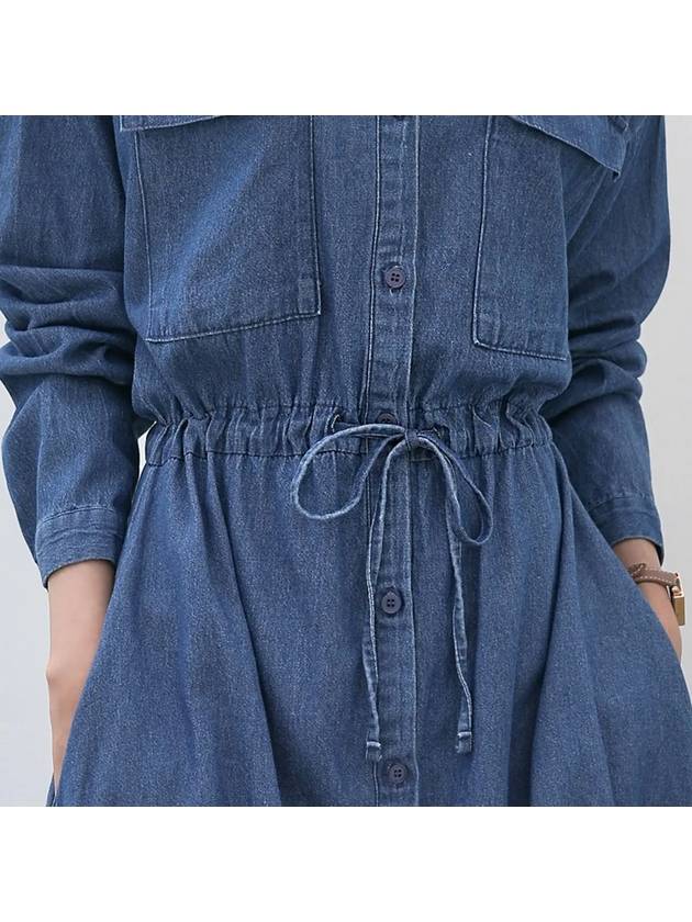 Marodi denim string long dress - MONO AT.D - BALAAN 4