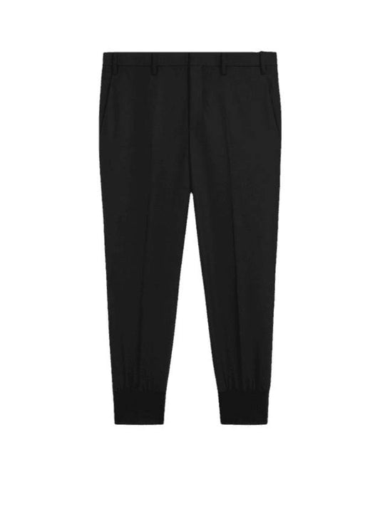 slim low rise rib cuff trousers track pants black - NEIL BARRETT - BALAAN 1