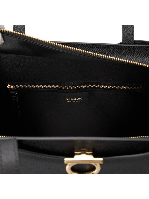 Gemini Leather Tote Bag Black - SALVATORE FERRAGAMO - BALAAN 8