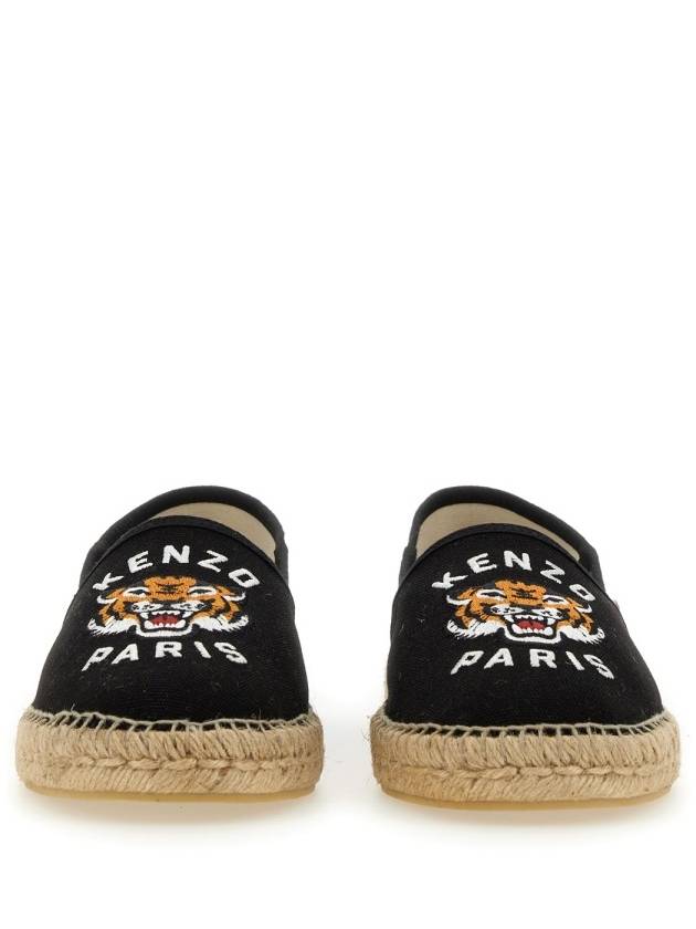 Lucky Tiger Embroidery Canvas Espadrilles Black - KENZO - BALAAN 6