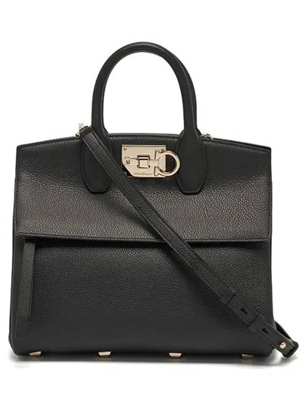 Studio Small Tote Bag Black - SALVATORE FERRAGAMO - BALAAN 6