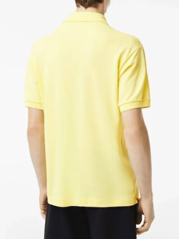 Men's Logo Classic Fit Cotton Short Sleeve Polo Shirt Yellow - LACOSTE - BALAAN 3