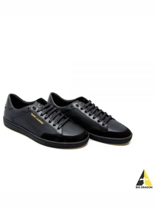 Court Classic Perforated Leather Low Top Sneakers Black - SAINT LAURENT - BALAAN 2