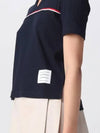 Three Stripes High Twist Rib Polo Shirt Navy - THOM BROWNE - BALAAN 4