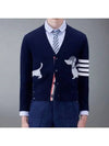 Hector 4 Bar Stripe Cardigan Black - THOM BROWNE - BALAAN 2