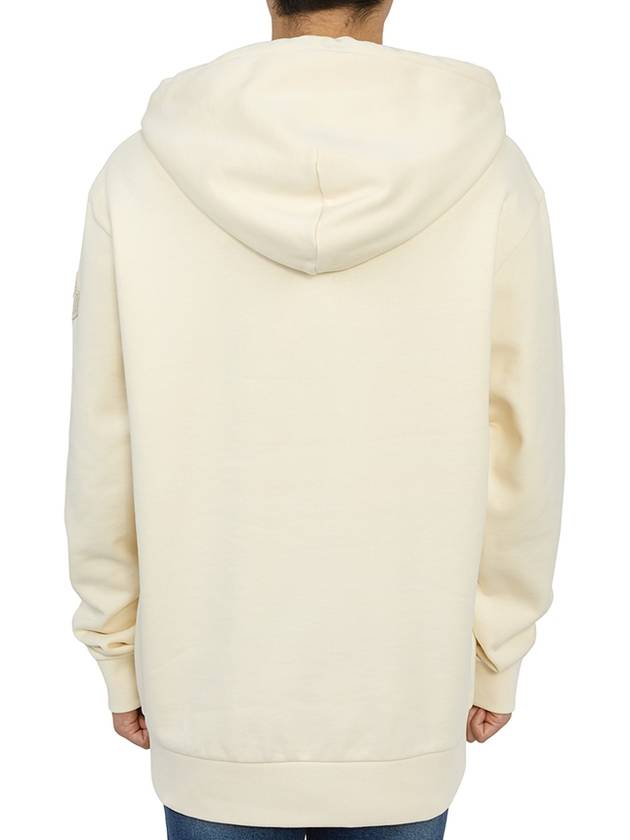 JW Anderson Flower Fleece Jersey Hooded Top Beige - MONCLER - BALAAN.