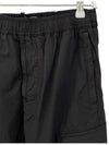 Stretch Cotton Tela Paracadute Cargo Straight Pants Black - STONE ISLAND - BALAAN 3