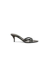 Carla Smooth Leather Sandal Heels Black - SAINT LAURENT - BALAAN 2