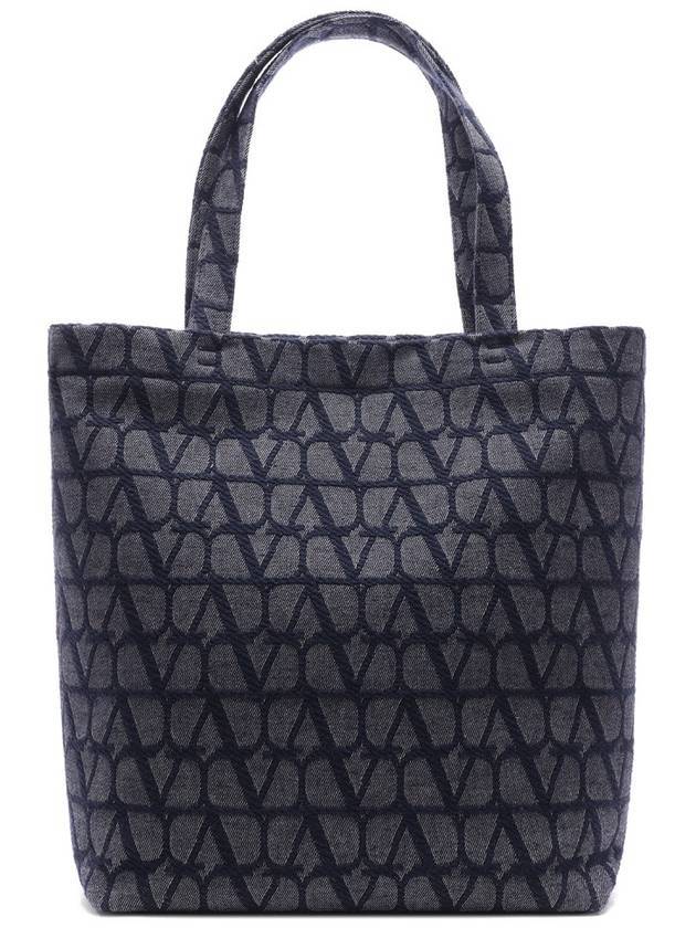 Men's Denim Toilet Iconographe Tote Bag Navy - VALENTINO - BALAAN 1