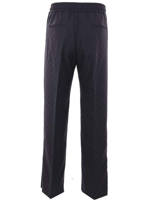 Web Polyester GG Jacquard Straight Pants Blue - GUCCI - BALAAN 4