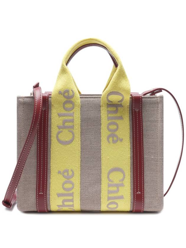 Woody Logo Small Tote Bag Yellow - CHLOE - BALAAN 3