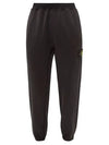 Wappen Patch Nylon Fleece Jogger Track Pants Black - STONE ISLAND - BALAAN 3