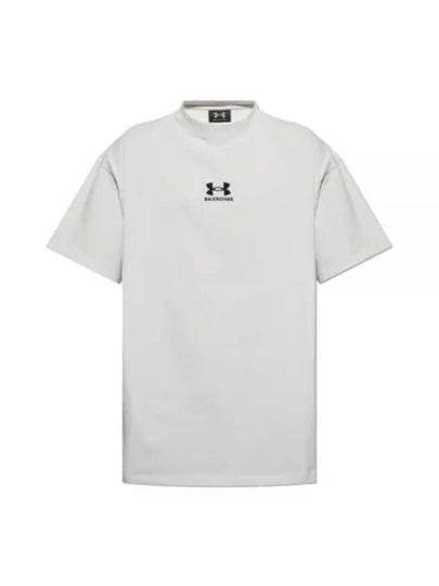 Embroidered Logo Short Sleeve T-Shirt Grey - BALENCIAGA - BALAAN 2