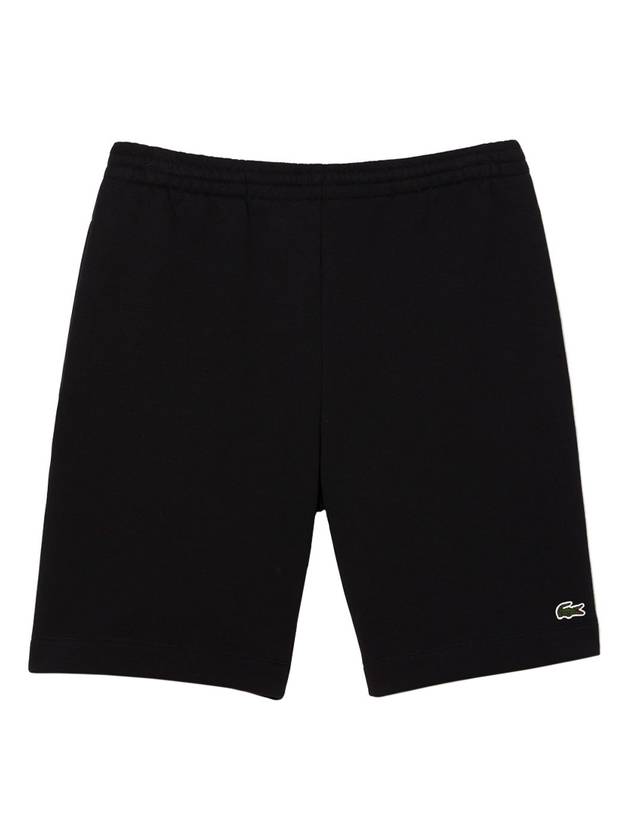 Organic Brushed Cotton Fleece Shorts Black - LACOSTE - BALAAN 1