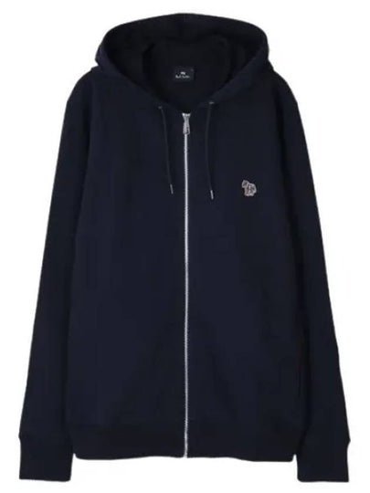 Zebra Logo Cotton Zip Up Hoodie Navy - PAUL SMITH - BALAAN 2