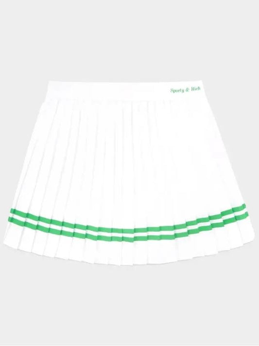 Women's Classic Logo Pleated Skirt White - SPORTY & RICH - BALAAN 2