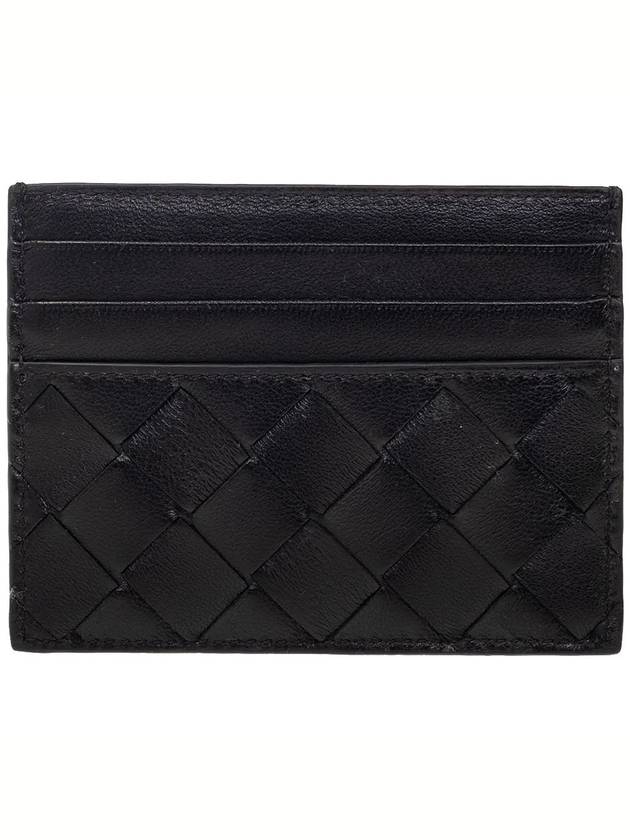 Intrecciato Leather Card Wallet Black - BOTTEGA VENETA - BALAAN 4