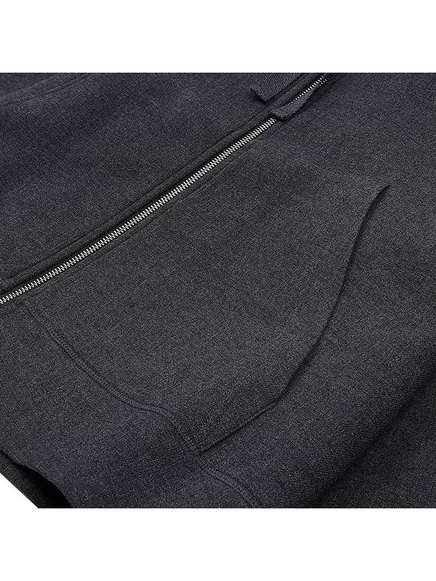 Wool Viscose Zip-Up Hoodie Grey - AMI - BALAAN 8