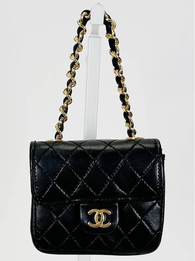 Black Lambskin Micromini Chain Belt Bag 3VCHB27436 - CHANEL - BALAAN 4