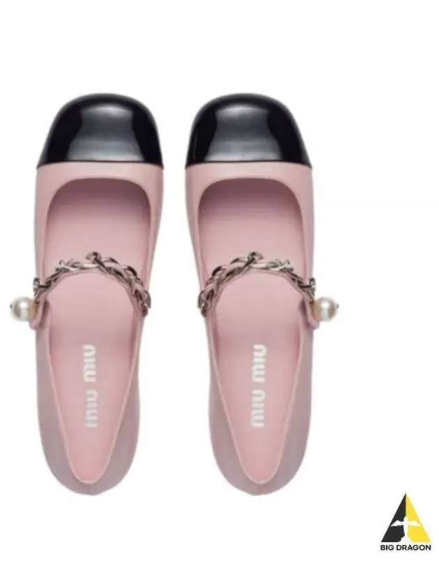 Women's Leather Ballerina Flats Pink - MIU MIU - BALAAN 2