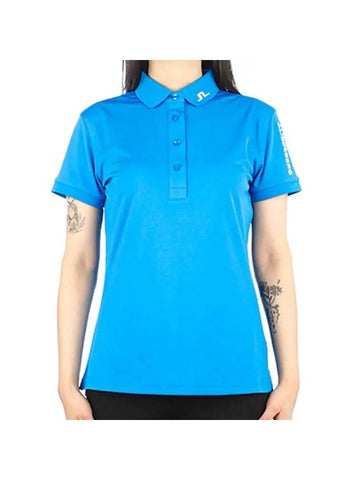 Tour Tech Short Sleeve Polo Shirt Brilliant Blue - J.LINDEBERG - BALAAN 1