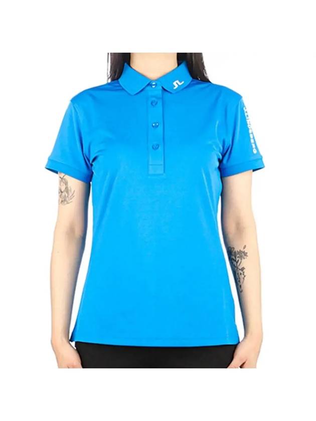 Tour Tech Short Sleeve Polo Shirt Brilliant Blue - J.LINDEBERG - BALAAN 1