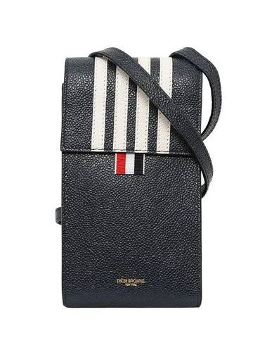 4-Bar Stripe Phone Holder Cross Bag Navy - THOM BROWNE - BALAAN 1