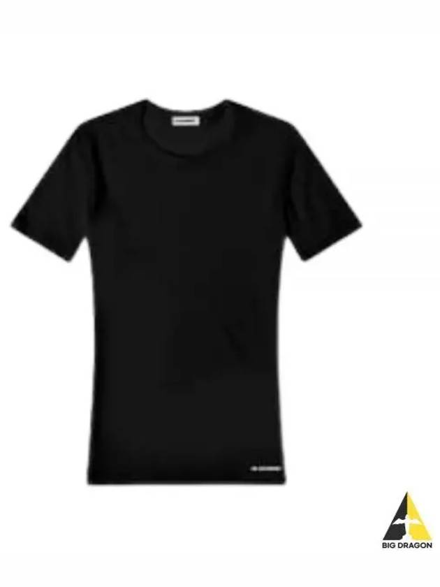 Logo Crew Neck Cotton Short Sleeve T-shirt Black - JIL SANDER - BALAAN 2