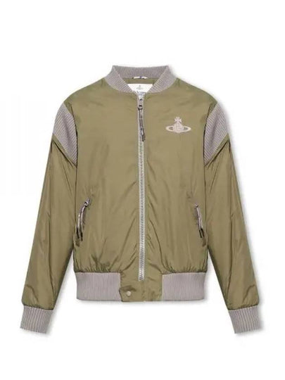 Cyclist Paneled Viscose Bomber Jacket Khaki - VIVIENNE WESTWOOD - BALAAN 2