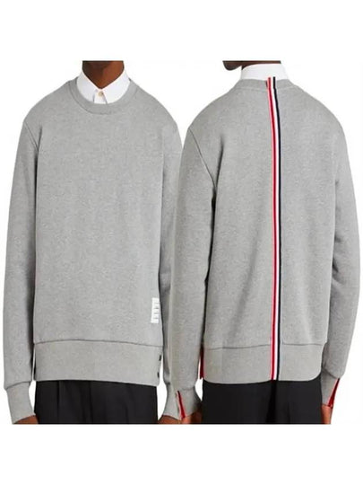 Center Back Stripe Crewneck Sweatshirt Light Grey - THOM BROWNE - BALAAN 2