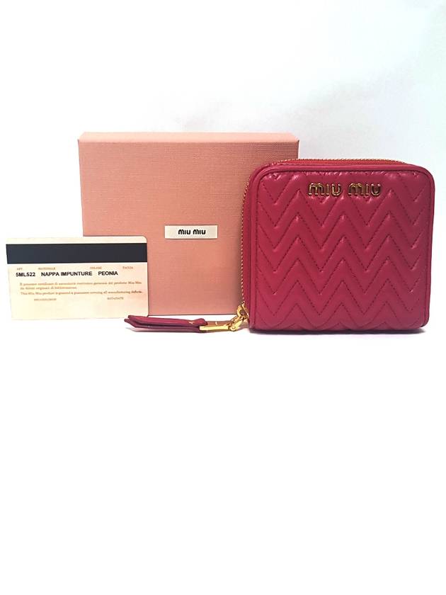 Logo Leather Half Wallet Peonia - MIU MIU - BALAAN 6