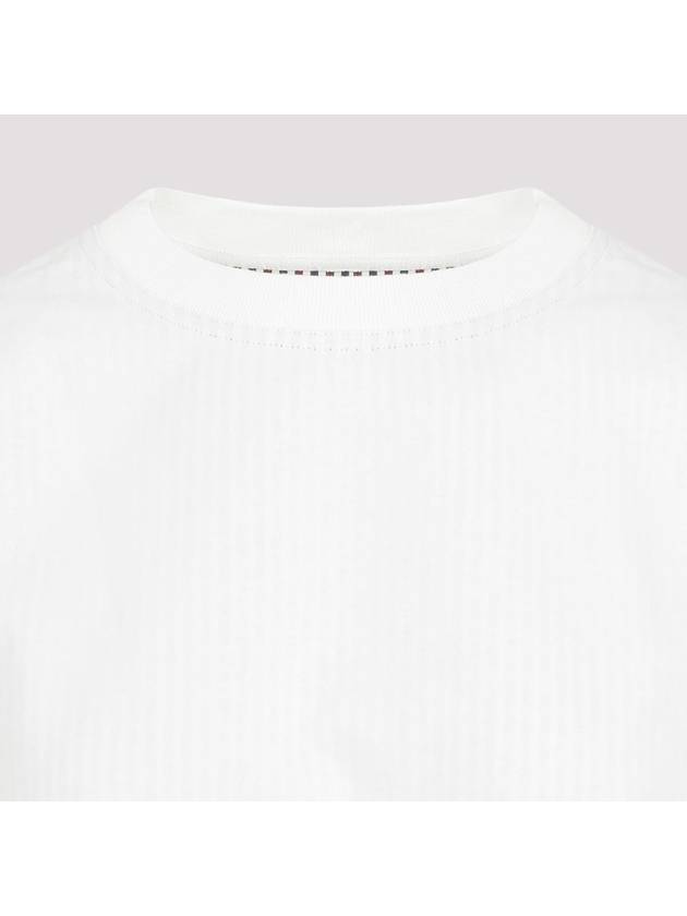 Double Layer Cotton Check Short Sleeve T-Shirt White - BOTTEGA VENETA - BALAAN 4