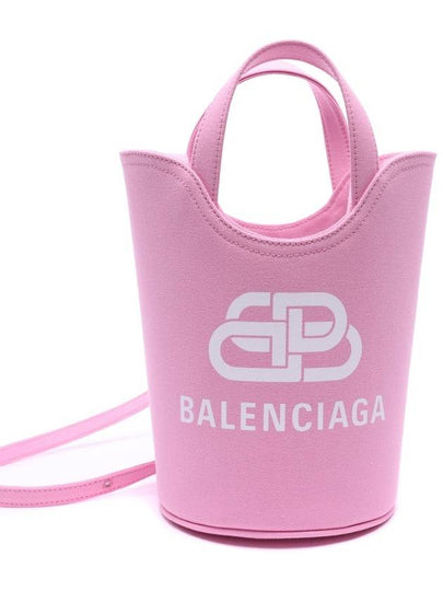 Logo Wave Bucket Tote Bag Pink - BALENCIAGA - BALAAN 2