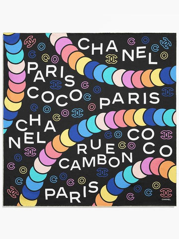 Silk Scarf Black Multicolor AA9676 B15027 NT424 - CHANEL - BALAAN 1