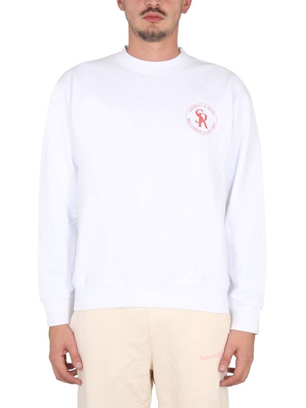 Women's Logo Print Sweatshirt White - SPORTY & RICH - BALAAN 5