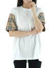 Vintage Check Sleeve Short Sleeve T-Shirt White - BURBERRY - BALAAN 2