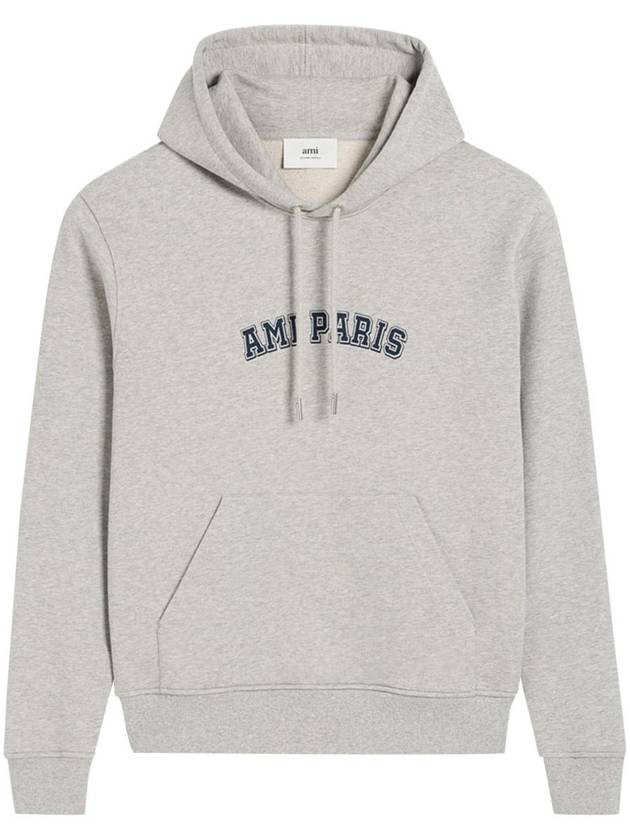 Classic Logo Print Hoodie Grey - AMI - BALAAN 2