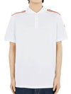 Men's Logo Pique Cotton Short Sleeve Polo Shirt White - MONCLER - BALAAN 2