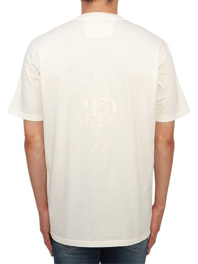 24/1 Jersey Artisanal Card Short Sleeve T-Shirt White - CP COMPANY - BALAAN 4