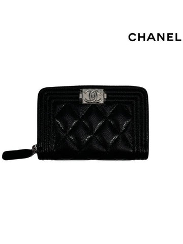 Domestic Boy zipper card wallet black caviar AP4018 B16895 94305 - CHANEL - BALAAN 1