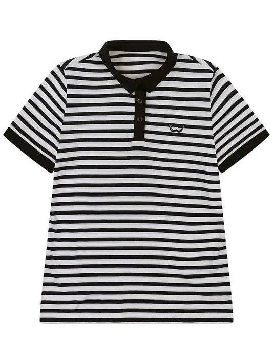 Striped basic golf t-shirt NAVY - WHITEBALL - BALAAN 2