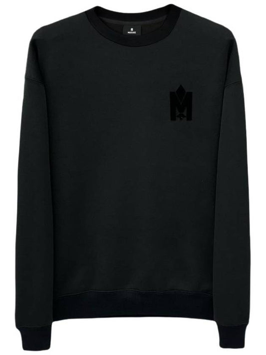 Max Crew Neck Double Face Jersey Sweatshirt Black - MACKAGE - BALAAN.