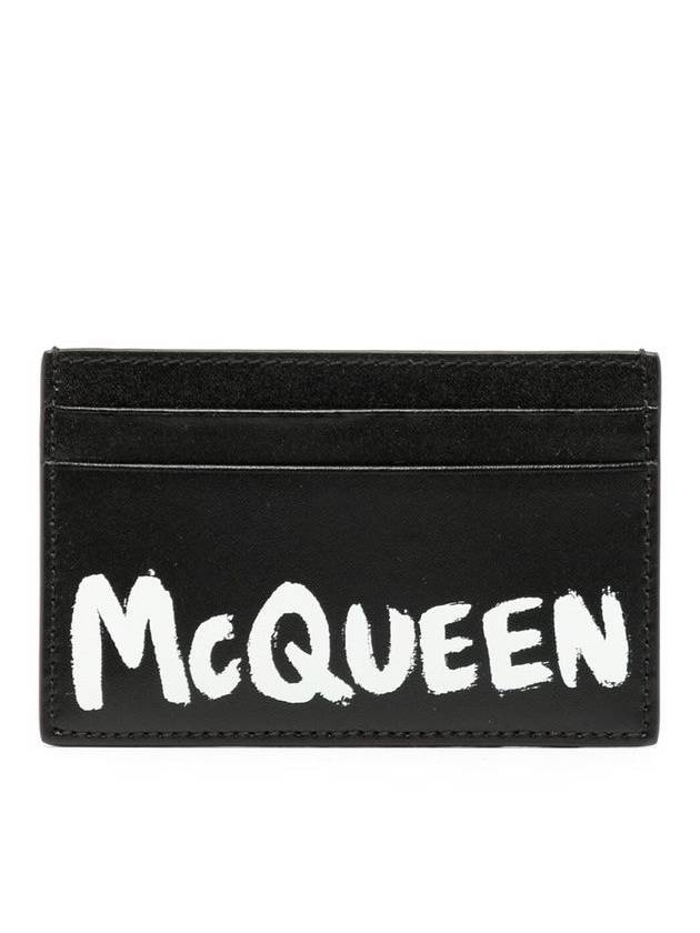 Graffiti Card Wallet Black - ALEXANDER MCQUEEN - BALAAN 2