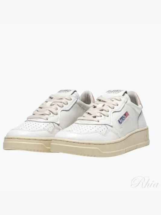 Medalist Pink Tab Leather Low Top Sneakers White - AUTRY - BALAAN 2