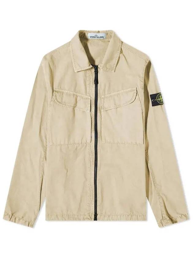 Wappen Patch Old Effect Zip-Up Jacket Beige - STONE ISLAND - BALAAN 2