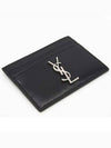 Monogram Card Case in Smooth Leather Black - SAINT LAURENT - BALAAN 5